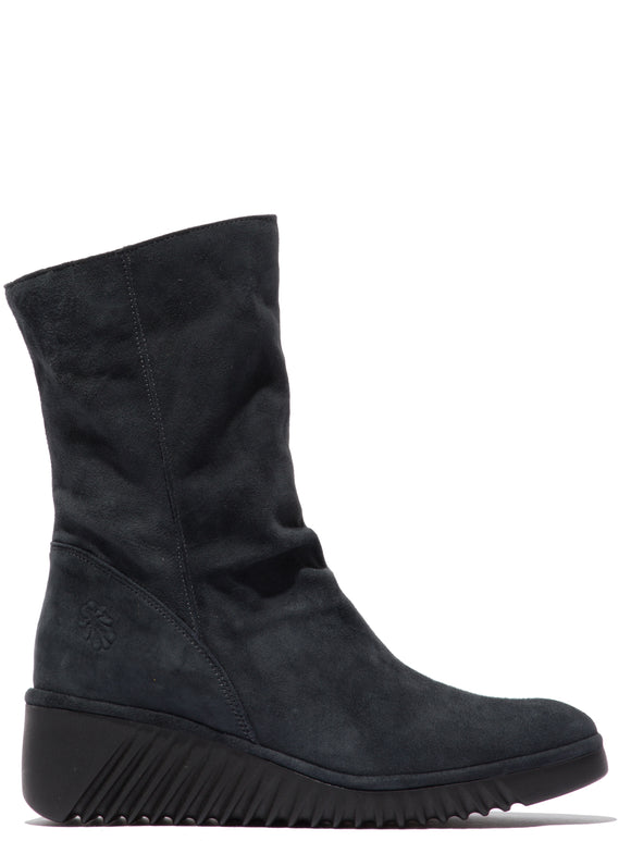 Fly London LEDE mid calf suede leather boots
