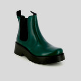 Fly London Medi pull on leather ankle boots GREEN