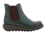 SALV Pull on leather ankle boot PETROL
