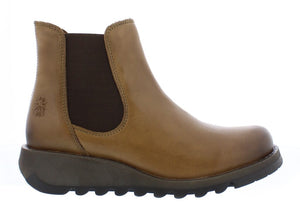 SALV Pull on leather ankle boot CAMEL