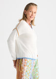 Drawstring V neck top