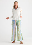 Drawstring V neck top