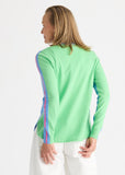 Round hem V neck sweater