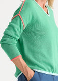 Drawstring V neck top