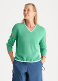 Drawstring V neck top