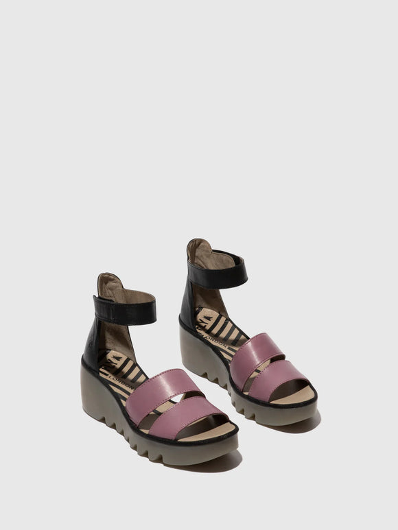 Fly London BONO wedge sandals with ankle strap LILAC