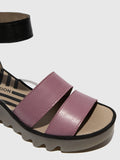 Fly London BONO wedge sandals with ankle strap LILAC were $239