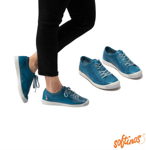 Softinos ISLA lace up leather sneaker BLUE were $209