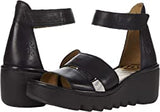 Fly London BONO wedge sandals with ankle strap BLACK were $239