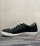Softinos BAUK lace up leather sneaker BLACK with white sole