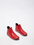 Softinos ITZY pull on leather ankle boots red
