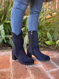 Paula Urban Navy Suede mid calf boots WERE $269