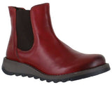 Fly London SALV Pull on leather ankle boot RED